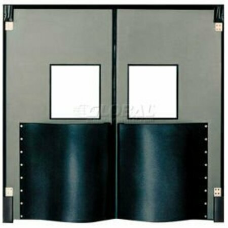 CHASE INDUSTRIES,. Chase Doors Extra HD Double Panel Traffic Door 8'W x 9'H Metallic Gray DID96108-MG DID96108-MG